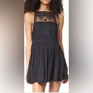Emily Crocheted lil black dress